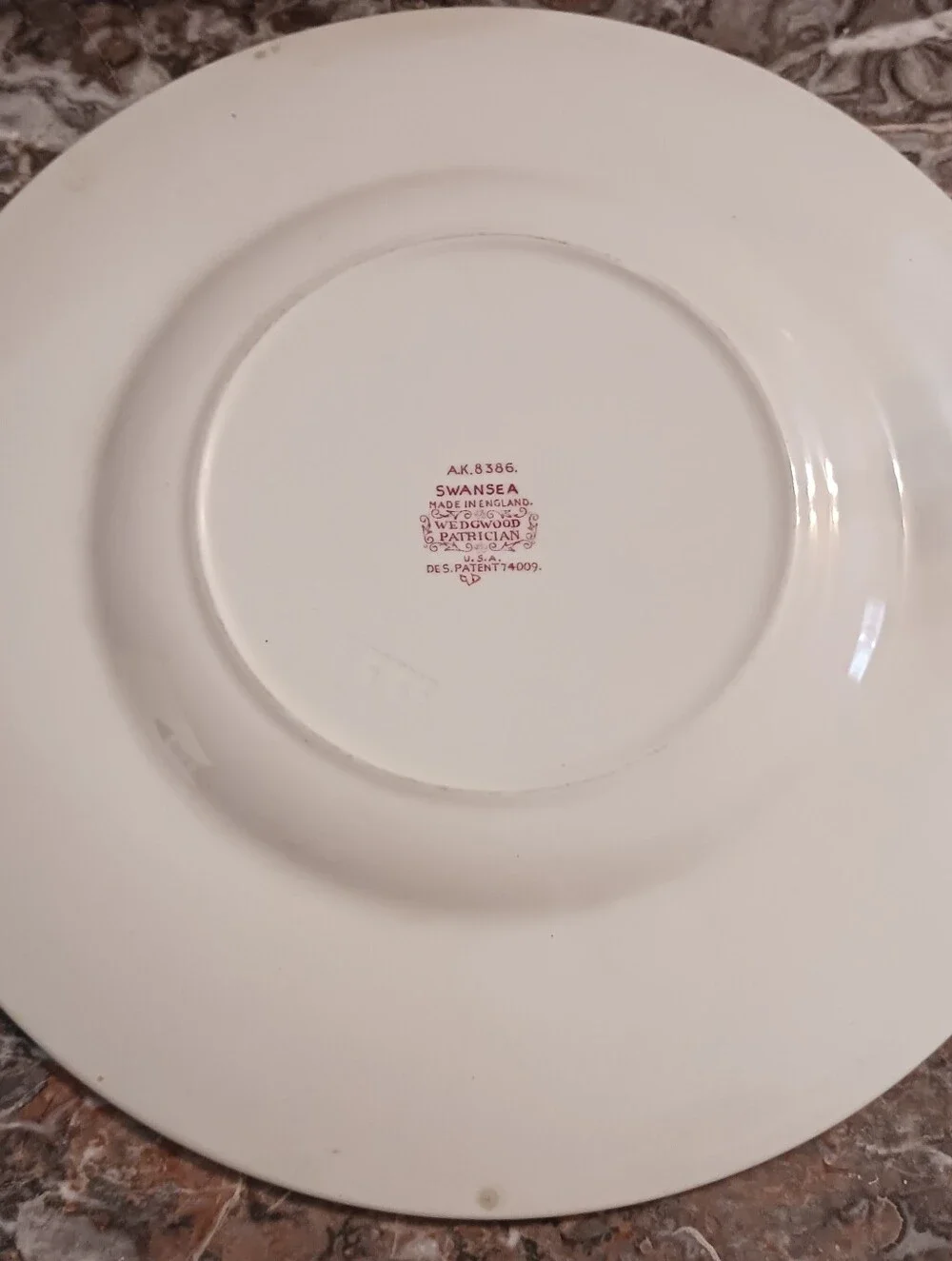 Two Wedgwood Swansea Luncheon Plates, Vintage 1960s English Porcelain